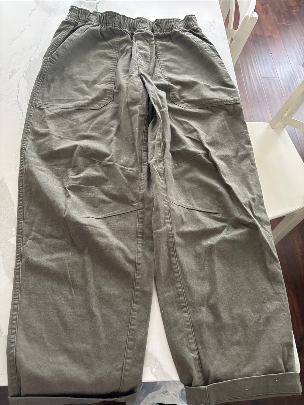 Women’s  Olive Green Pants - Elastic Waist